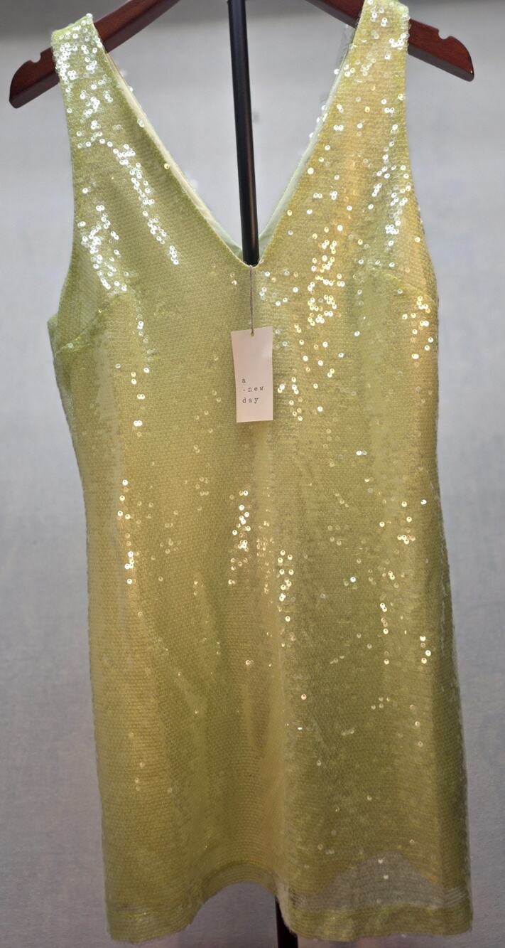 a new day Lime Green Sequin Midi Dress